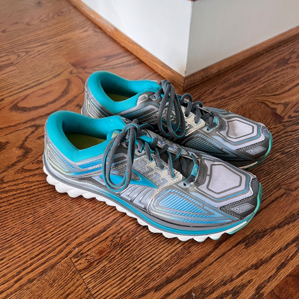 Brooks Glycerin 13 Womens 10 Running Shoes Teal Silver Sneakers 1201971B030 - Picture 12 of 14